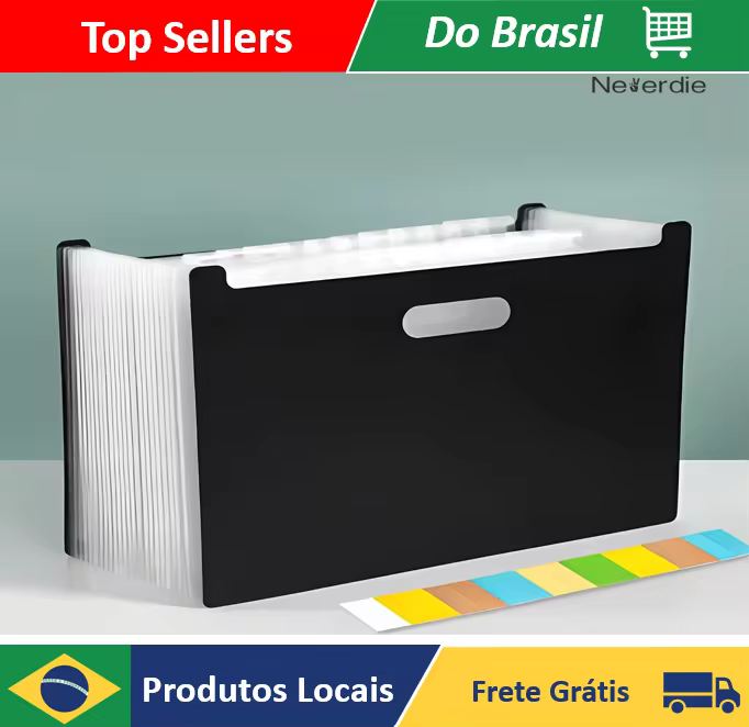 Organizador de Documentos Pasta 12 Divisórias