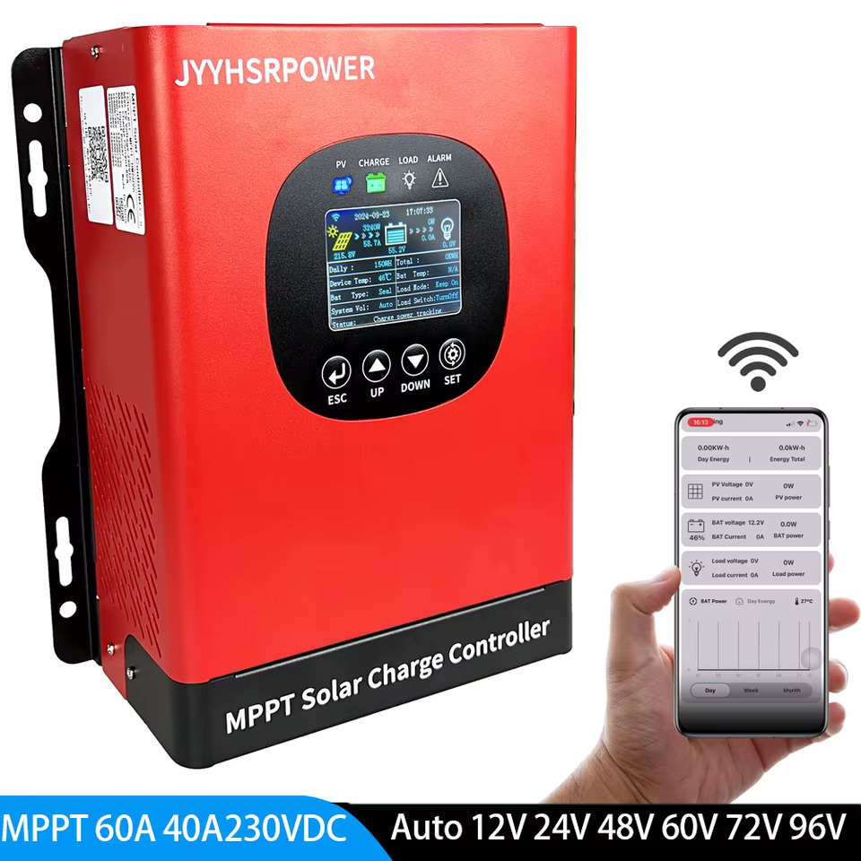 Controlador Solar MPPT WiFi 80A Tela LCD