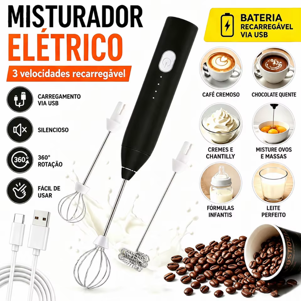 Batedeira Portátil USB 2 em 1