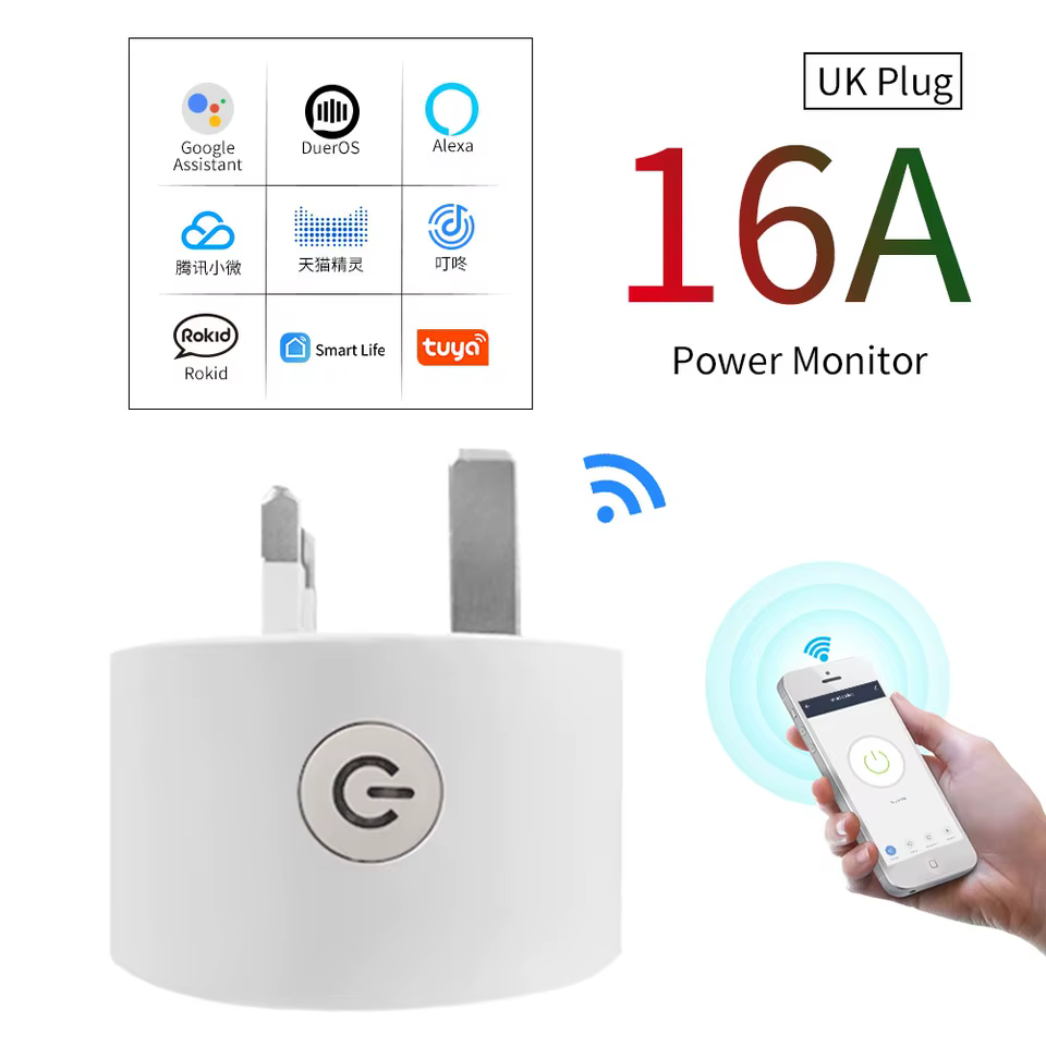 Plug Inteligente WiFi 16A com Monitor de Energia