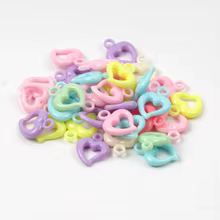 50 Corações Plásticos para Jóias DIY - Bucrurr Thumbnail 1
