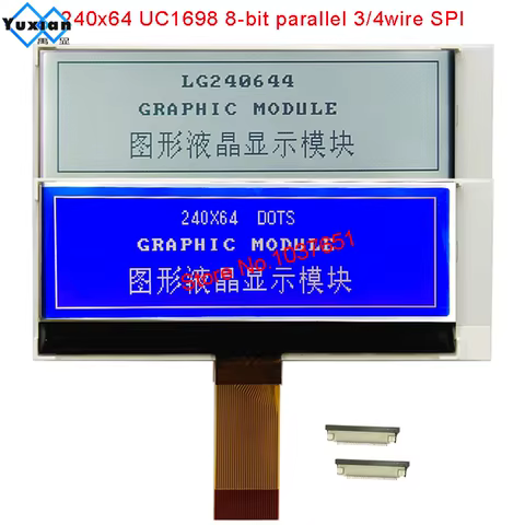 Módulo LCD Gráfico COG 240x64 3.3V SPI