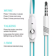 Fone de Ouvido 3.5mm com Microfone e Cabo Plano Thumbnail 3