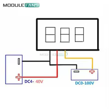Voltímetro Digital LED Verde 3 Fios Thumbnail 3