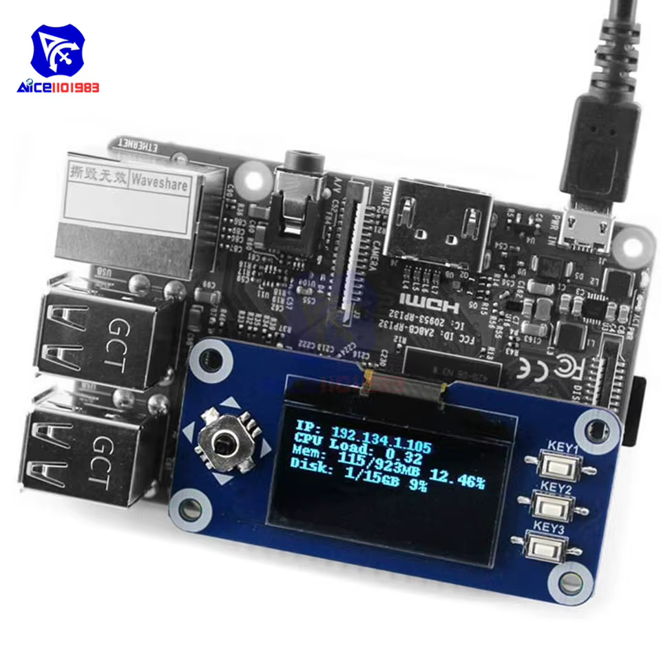 Display OLED 1.3" SH1106 para Raspberry Pi