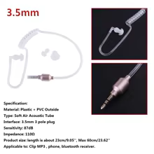 Fone Monaural Tubo de Ar 3.5mm Thumbnail 2