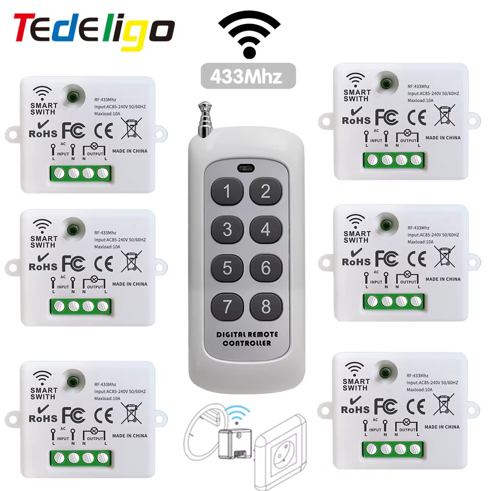 Interruptor Inteligente com Controle Remoto 433MHz