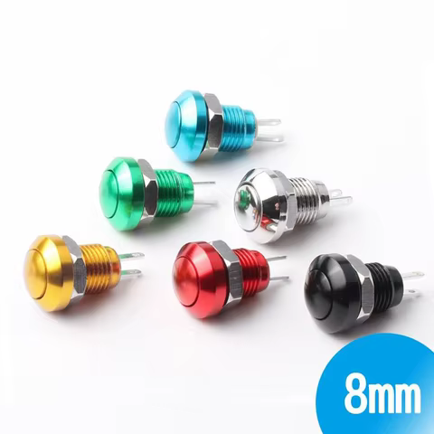 Interruptor Botão 8mm Metal