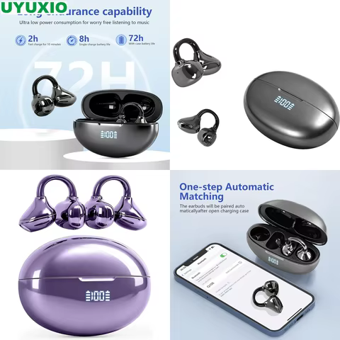 Fones Bluetooth OWS BT 5.4 com Display LED