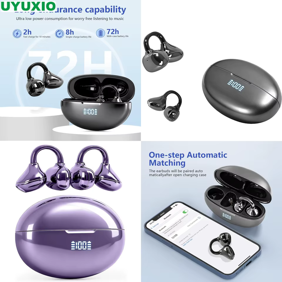 Fones Bluetooth OWS BT 5.4 com Display LED