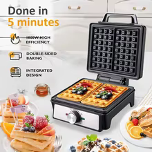 Máquina de Waffles Elétrica 1600W Thumbnail 2