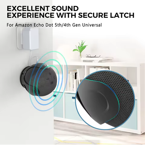 Suporte Parede Echo Dot 5/4 Preto