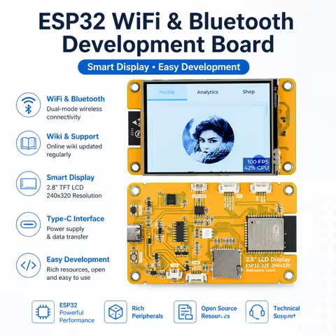 Kit Desenvolvimento ESP32 WiFi Bluetooth Tela 2.8"