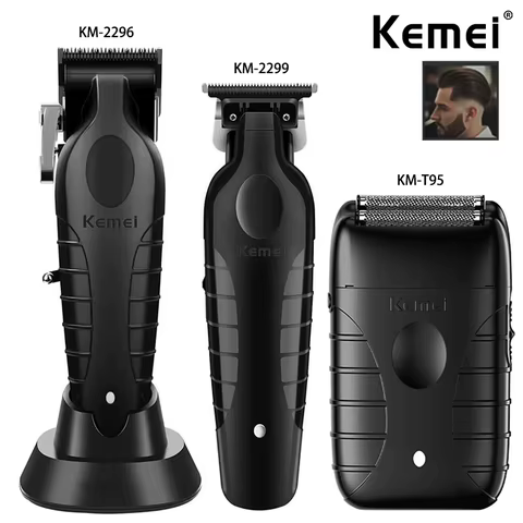 Kit Máquina de Cortar Cabelo Kemei Profissional