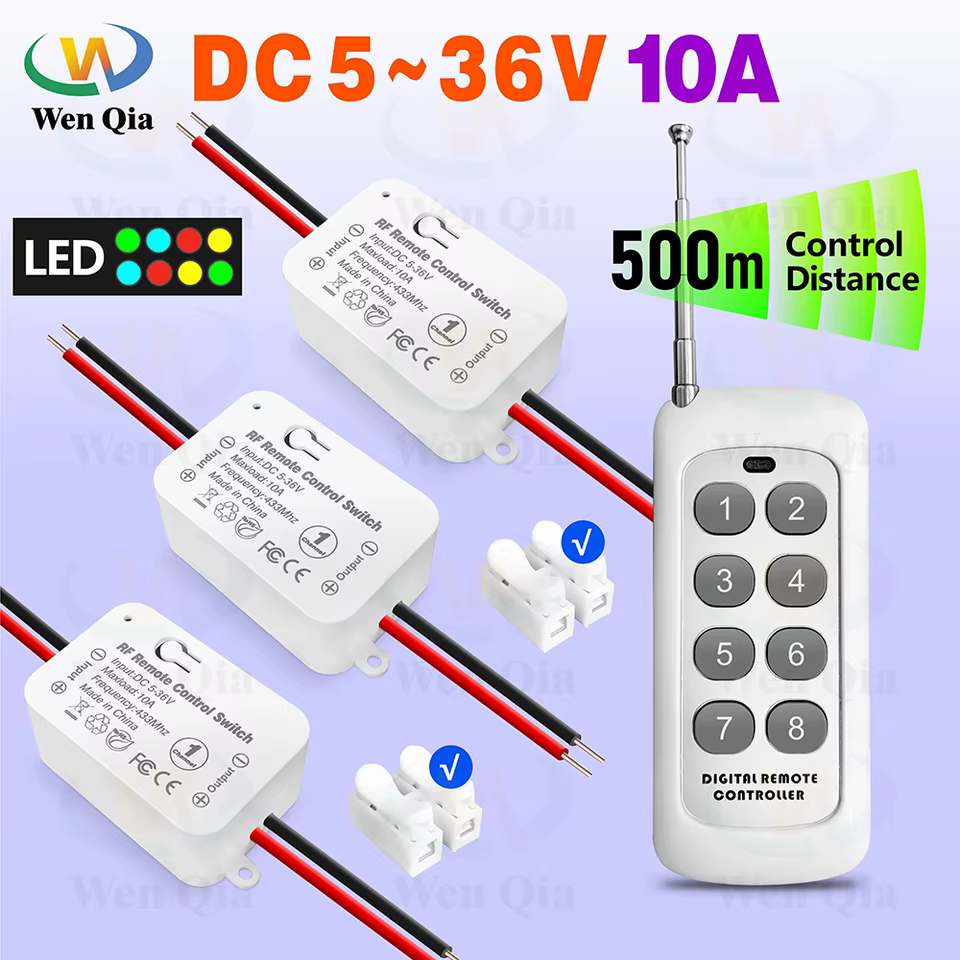 Interruptor LED Controle Remoto 433MHz 8 em 1