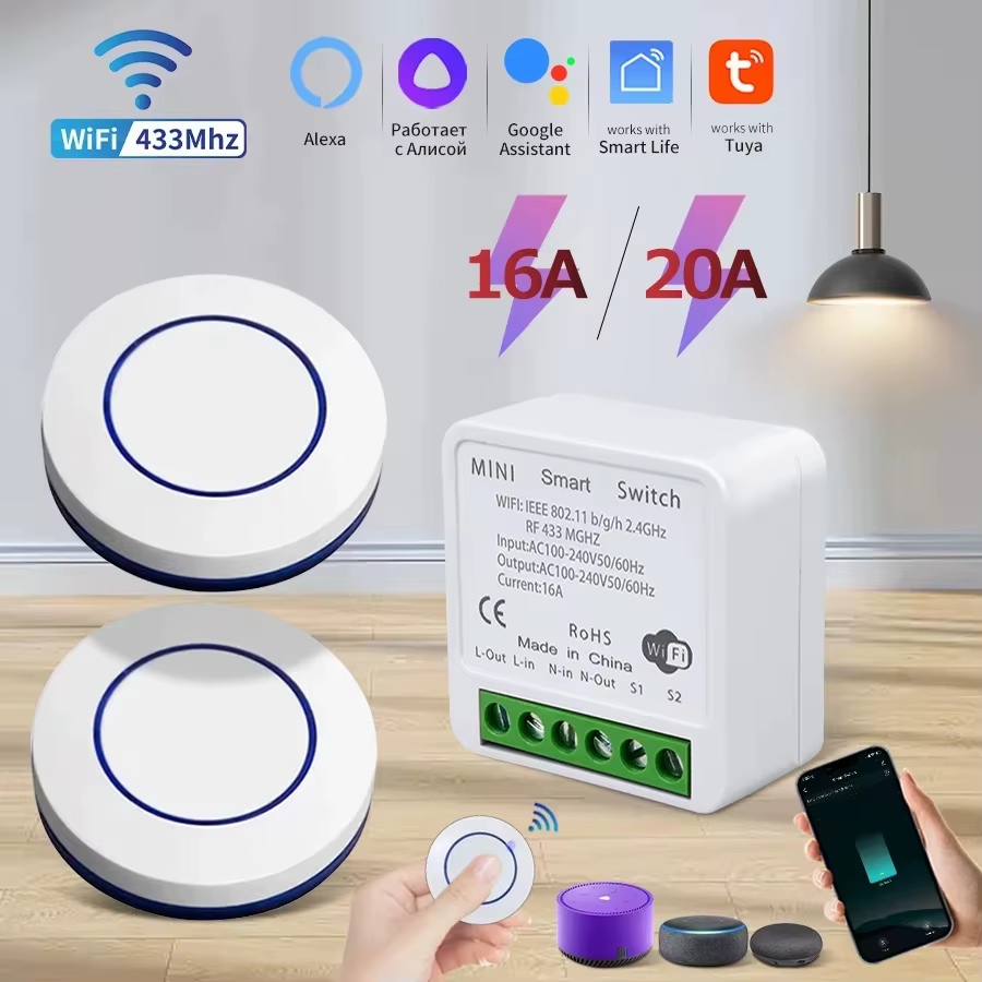 Interruptor Inteligente WiFi Tuya RF 433MHz