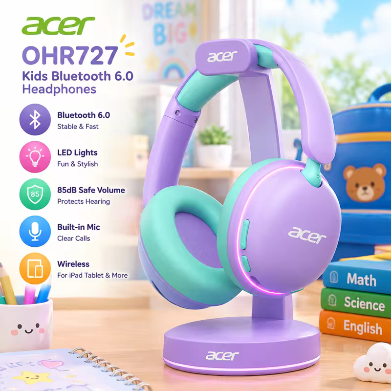 Fones Bluetooth Acer para Crianças