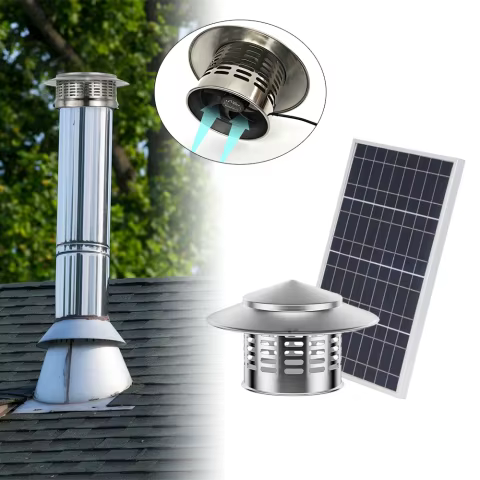 Exaustor Solar 12W Chaminé