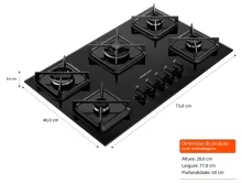 Cooktop Brastemp 5 Bocas GLP Preto Thumbnail 4