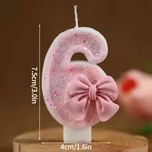 Vela de Aniversário Número Rosa Glitter Thumbnail 6