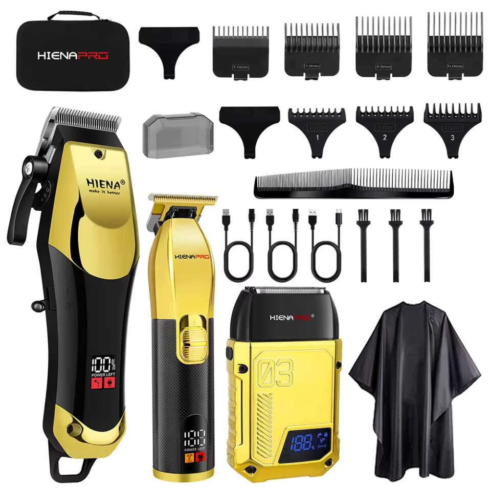 Kit Profissional HIENA PRO – Máquina de Cabelo 3 em 1