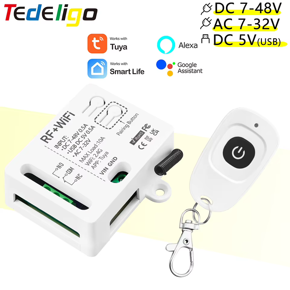 Interruptor WiFi Inteligente Tuya com Controle Remoto