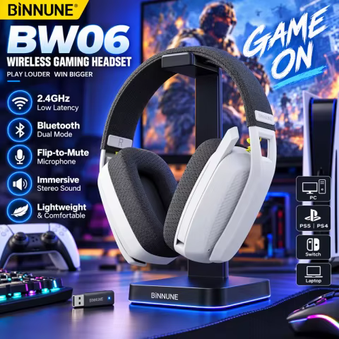 Headset Gamer BINNUNE BW06 Wireless