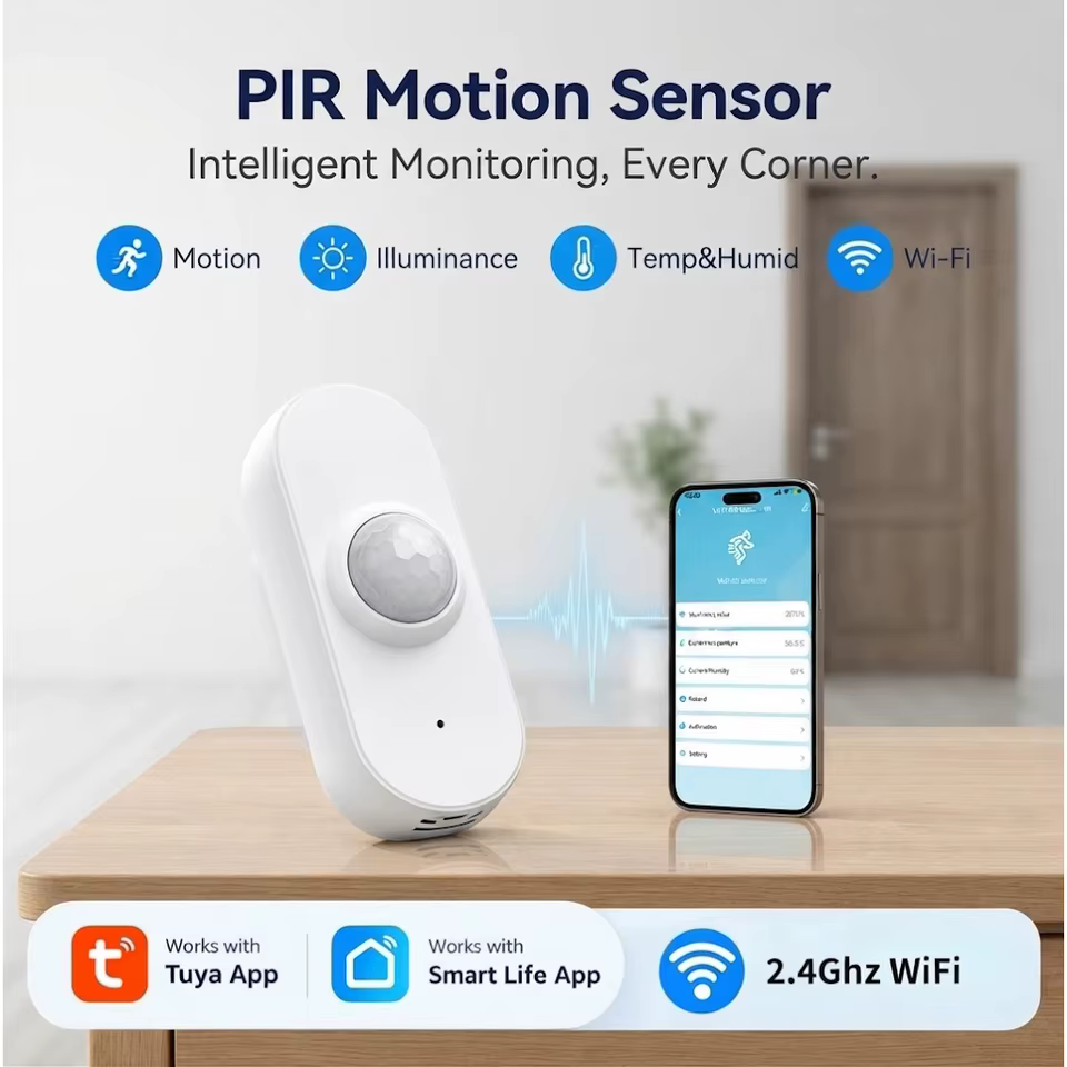 Sensor PIR Wi-Fi Inteligente Tuya