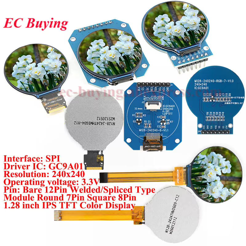 Display LCD TFT 1.28" 240x240 SPI GC9A01