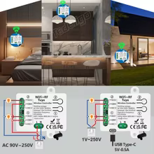 Interruptor Inteligente Tuya WiFi 2CH Thumbnail 5