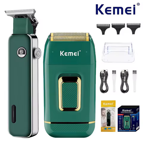Kit de Corte de Cabelo Kemei KM-5098 e KM-2031