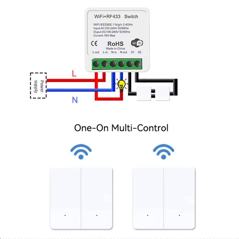 Interruptor Inteligente WiFi com Controle de Voz