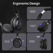 Rownfusny R02 Headset Bluetooth e USB Thumbnail 5
