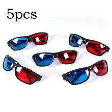 Óculos 3D Vermelho Azul 5 Pares Thumbnail 2