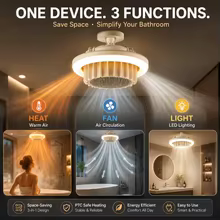 Aquecedor de Banheiro 3 em 1 com Luz e Ventilador Thumbnail 3