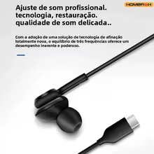 Fones HOMEFISH USB-C com Microfone Thumbnail 3