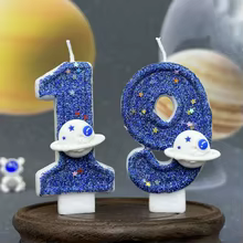 Velas Espaciais DIY 0-9 Azul Escuro Thumbnail 4