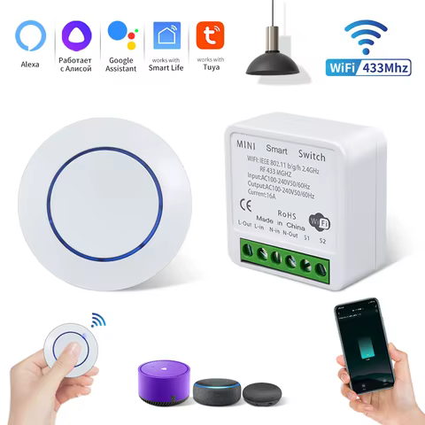 Interruptor Inteligente WiFi 16A com Controle Remoto