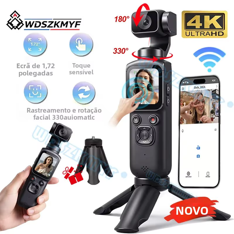 Câmera de Ação 4K Rotativa