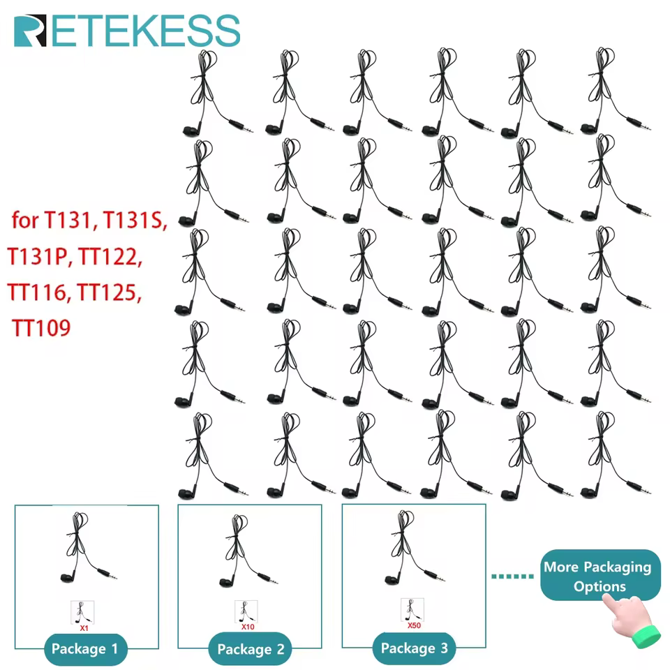 Fones Descartáveis Retekess Guia Turístico