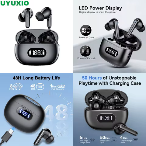 TWS Fones de Ouvido com Display LED