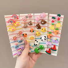 Conjunto 50 Elásticos Cabelo Infantil Frutas Animais Thumbnail 2