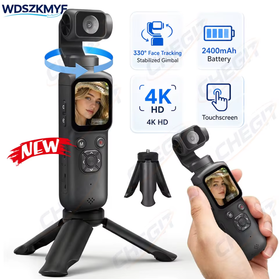 Câmera Vlogging 4K Portátil com Rastreamento Facial