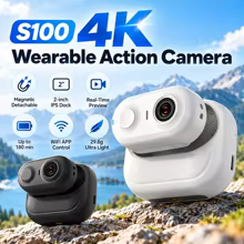 Câmera de Ação Mini S100 4K Magnética Thumbnail 1