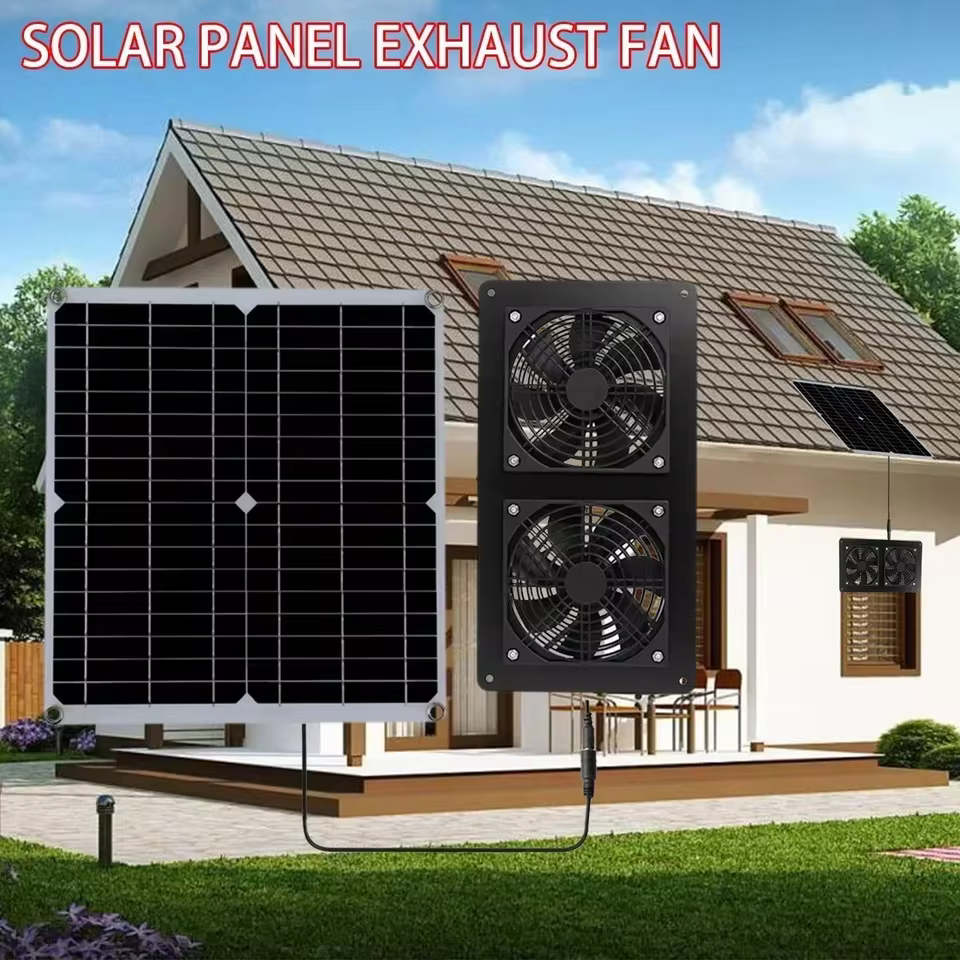 Ventilador Solar Dual Painel