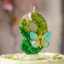 Velas de Aniversário Verde com Glitter Thumbnail 6