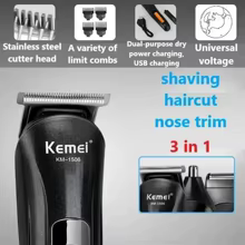 Kemei KM-1506 Barbeador 3 em 1 Thumbnail 6