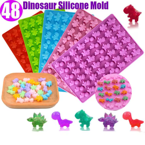 Molde Dinossauro Silicone 48 Cavidades