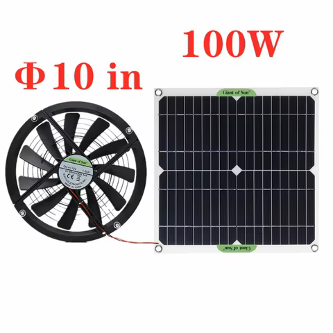 Painel Solar Ventilador 10 Polegadas