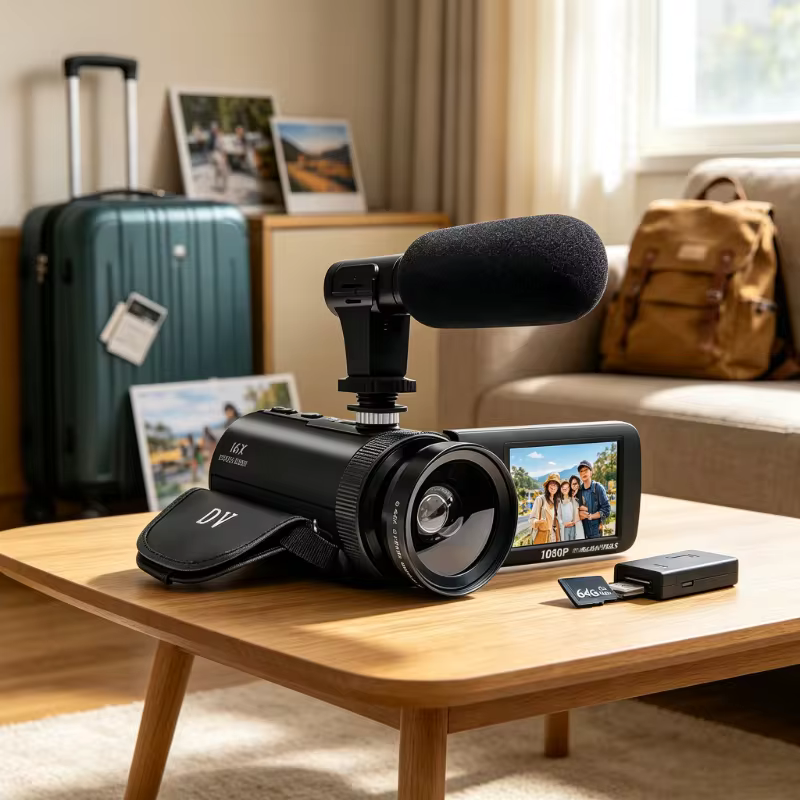 Câmera de Vídeo Portátil HD 1080P com Microfone